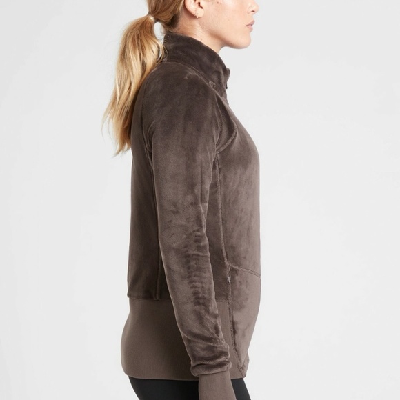 Athleta Shale Cloud Velour Fleece Jacket - Picture 3 of 15